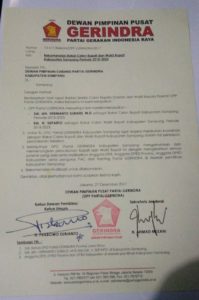 Pilkada Sampang, Hermanto Subaidi Terima Rekomendasi Partai Gerindra Berpasangan Dengan Suparto