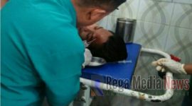 Korban saat mendapatkan perawatan 