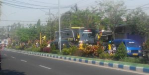 Jalan Suekarno Depan Polres Bangkalan Ditutup Sementara