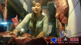Penjual daging sapi dipasar.