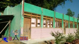 Kondisi tiga ruang kelas SDN Jelgung 2 yang ambruk.