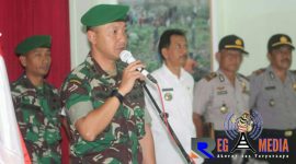 Dandim 0718/Pati, Letkol Arm Arief Darmawan menyampaikan amanatnya kepada para Danramil dan Perwira Staf yang melaksanakan sertijab.