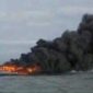 KM Satya Kencana IX saat terbakar hebat di laut Jawa