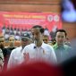 Presiden Jokowi di Venue Pencak Silat taman mini saat menyampaikan intruksi
