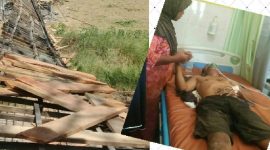 Kondisi jembatan gantung penghubung antara Desa Muktesareh - Desa Rohayu, Kecamatan Kedungdung, Sampang,  saat ini. Dan kondisi Ahmad Toha (korban) saat mendapat perawatan di puskesmas setempat.