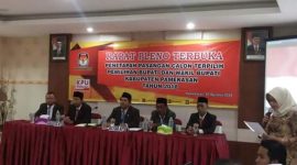 Rapat Pleno Terbuka penetapan Paslon terpilih Pilkada Pamekasan di Gedung PKP-RI.