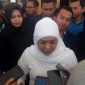 Khofifah Indar Parawansa (Gubernur terpilih, red) di wawancarai awak media setelah mengisi acara PKKMABA UTM 2018.