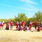 Kelompok KKN 76 Universitas Trunojoyo Madura (UTM) saat menikmati suasana Pantai Mangrove Desa Majungan, Kecamatan Pademawu, Kabupaten Pamekasan.