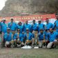 Pose bersama tim gabungan Polres dan Kodim Pati usai menerima piala dan penghargaan raih juara II lomba menembak.