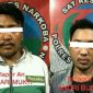 Tersangka TK (kiri) dan AB (kanan) saat diruangan Satresnarkoba Polres Bangkalan.