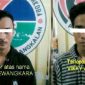 Tersangka RD (kiri) dan VA (kanan) saat diamankan diruangan Satresnarkoba Polres Bangkalan.