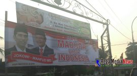 Foto Pasangan Jokowi-Mahfud MD bertebaran di Bangkalan Madura