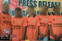 Beberapa tersangka kasus narkotika yang diamankan Polres Pamekasan.