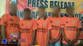 Beberapa tersangka kasus narkotika yang diamankan Polres Pamekasan.