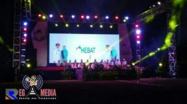 Suasana tengah berlangsungnya acara Pamekasan Bersholawat dalam menyambut Bupati-Wabup baru.