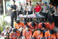 Saat konferensi pers di Mapolres Bangkalan dalam pengungkapan kasus narkoba.