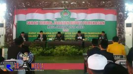 Suasana saat berlangsungnya kegiatan serah terima jabatan Bupati - Wakil Bupati Pamekasan, di pendopo Ronggosukowati.