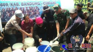 Dapat Air Bersih, Warga Padasuka Cimahi Ucapkan Terima Kasih Untuk Jarkom Baraya Kodim 0609 Bandung