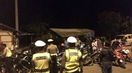 Anggota Polres Bangkalan saat melakukan Patroli Skala Besar