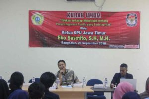 Ketua KPU Jatim Jadi Dosen Sesaat di UTM, Ini yang di Sampaikan