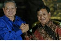 Mantan Presiden ke 6 Susilo Bambang Yudhoyono bersama Bakal Calon Presiden Prabowo Subianto