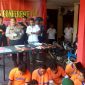 Kapolres Bangkalan AKBP Boby Pa'ludin Tambunan saat memberikan keterang di  Mapolres setempat