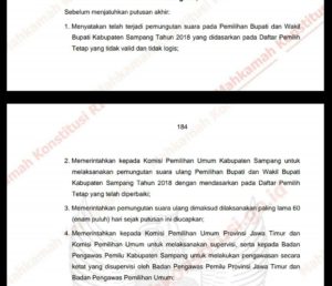 MK Putusakan Pemungutan Suara Ulang Di Sampang, Ini Kata KPU