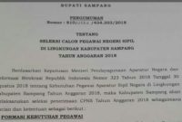 Potongan surat edaran Pengumuman penerimaan CPNS dilingkungan Pemkab Sampang