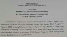Potongan surat edaran Pengumuman penerimaan CPNS dilingkungan Pemkab Sampang