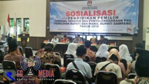 Gelar Sosialisasi, KPUD Sampang Berharap Kepala Desa Ikut Dorong Pemilih Hadir ke TPS PSU 27 Oktober 2018