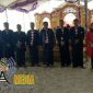 Pj Bupati Sampang H. Jonathan Judianto pose bersama Sekdakan Phutut Budi Santoso dan Kepala Disporabudpar Sampang Ajie Waluyo saat menghadiri acara petik laut di Desa Nepa,  Kecamatan Banyuates di Sampang.