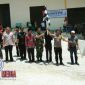 Tiga pucuk pimpinan di Sampang, buka secara simbolis pemberangkatan pendistribusian logistik PSU Pilkada Sampang.