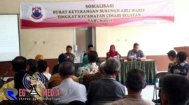 Suasana saat berlangsungnya kegiatan sosialisasi Tentang Surat Keterangan Susunan Ahli Waris, dikantor Kecamatan Cimahi Selatan.