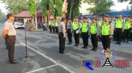 Apel persiapan personel polres Bangkalan yang akan di terjunkan dalam pengamanan PSU Pilkada Sampang