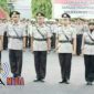 Suasana saat apel mutasi dan sertijab tujuh perwira di Mapolres Pamekasan.