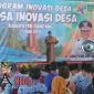 Pj Bupati Sampang H. Jonathan Judianto saat memberikan sambutan dalam kegiatan Program Inovasi Desa (PID) dan Bursa Inovasi Desa. 