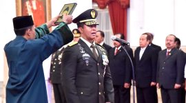 Letnan Jenderal TNI Andika Perkasa saat dilantik sebagai Kepala Staf TNI Angkatan Darat (KSAD)