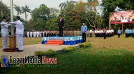 Suasana Upacara peringatan Hari Pahlawan 10 November 2018 di halaman pemkab Bangkalan.