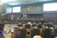 Suasana saat sidang Putusan Sengketa Pilkada Sampang di Gedung Mahkamah Konstitusi (MK) di Jakarta.