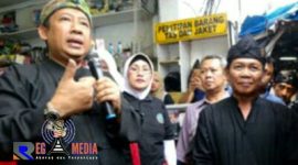 Wakil Walikota Bandung Yana Mulyana saat menyampaikan sambutannya dalam acara syukuran para PKL Cidadas.