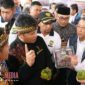 Menteri Keuangan RI (Sri Mulyani Indrawati), saat hadir dalam penyerahan Program Community Development PT. Geo Dipa Energi (GDE) di Kecamatan Ciwidey, Bandung. 