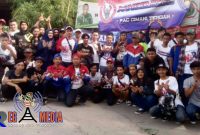 Pose bersama anggota Komonitas Moonraker usai melakukan aksi penggalangan dana untuk korban bencana tsunami di Banten dan Lampung.