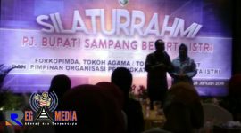 Suasana saat berlangsungnya acara silaturahmi Pj Bupati Sampang Jonathan Judianto di pendopo.