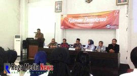 Suasana pengukuhan relawan demokrasi oleh KPU Kota cimahi 