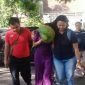 Petugas saat menggelandang terduga pelaku prostitusi online di Jawa Timur