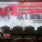 Tampak banner di pendopo Bupati Sampang, bertuliskan agenda silaturahmi Ketua Umum Partai Nasdem Surya Paloh dengan Bupati-Wabup Sampang.