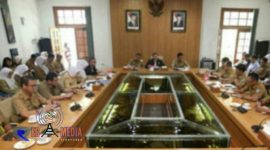 Suasana saat berlangsungnya Rapat Pimpinan (Rapim) di Pendopo Kota Bandung.