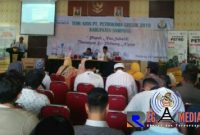 Staf Perwakilan Daerah Penjualan (SPDP) Madura PT. Pertrokimia Gresik (Ucup) saat menyampaikan sambutannya.