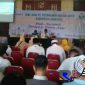 Staf Perwakilan Daerah Penjualan (SPDP) Madura PT. Pertrokimia Gresik (Ucup) saat menyampaikan sambutannya.