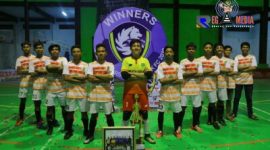 Tim futsal Porprov Sampang saat meraih gelar juara turnamen di Pamekasan.